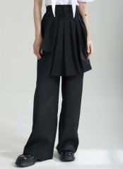 Splicing pleated suit casual pants