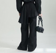 Splicing pleated suit casual pants