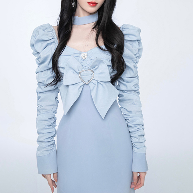 Bow long sleeved French dress