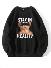 Round necked plush hoodie for women