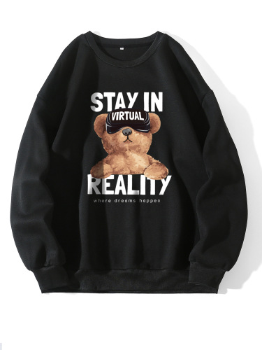 Round necked plush hoodie for women