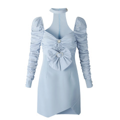 Bow long sleeved French dress
