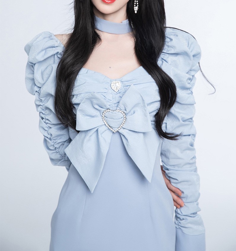 Bow long sleeved French dress