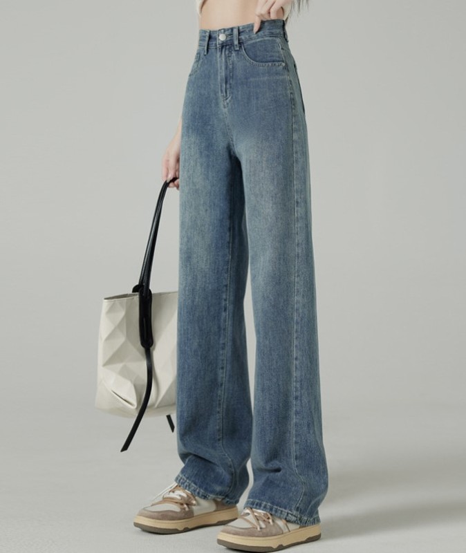 Retro blue wide leg jeans