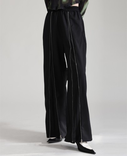 Straight zipper design for casual pants