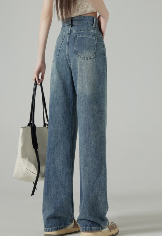 Retro blue wide leg jeans