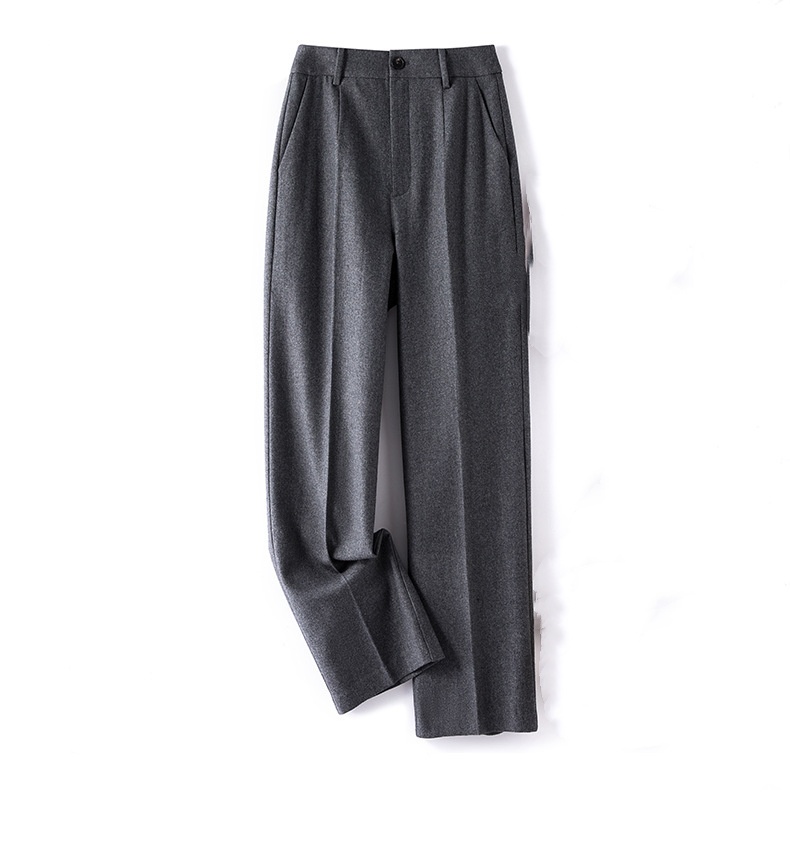 Wool straight leg pants
