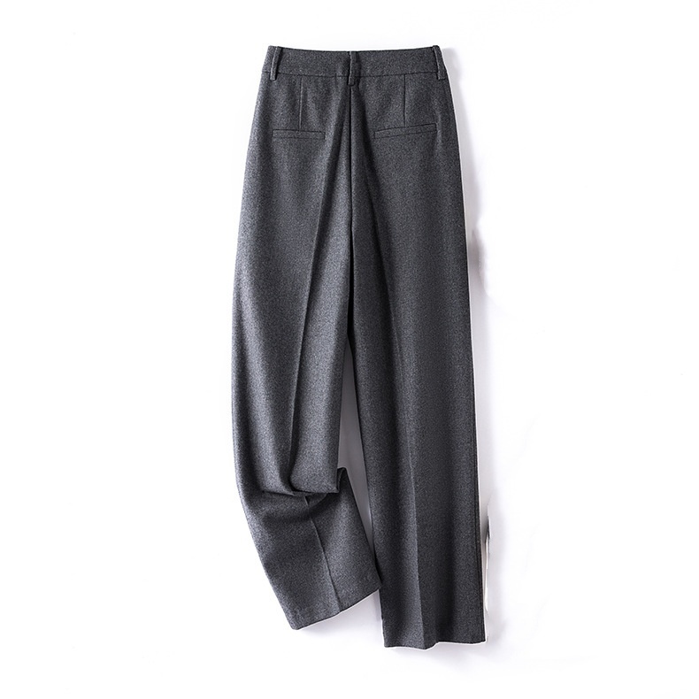 Wool straight leg pants