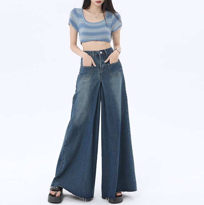 Retro Fur Edge Floor Mop Pants