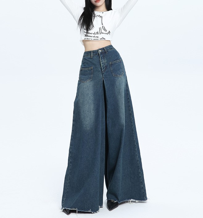 Retro Fur Edge Floor Mop Pants