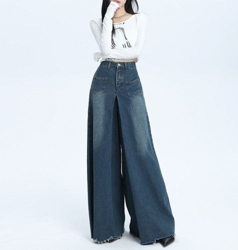 Retro Fur Edge Floor Mop Pants
