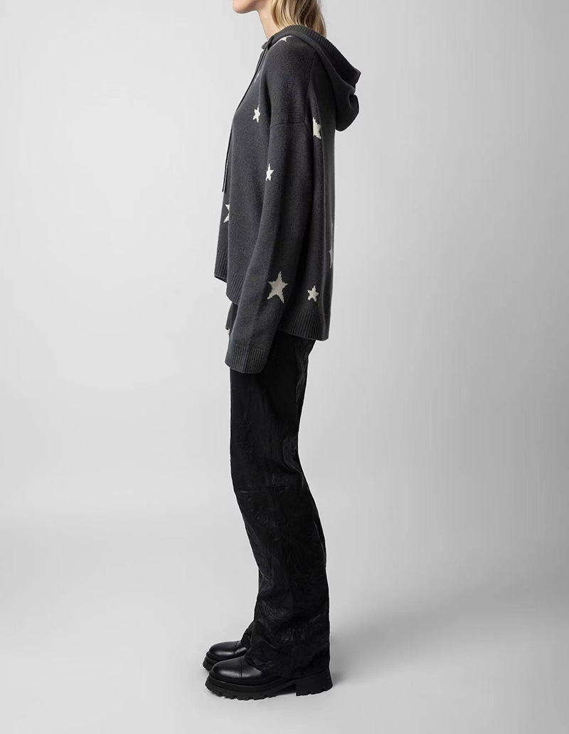 Loose knit hooded sweater