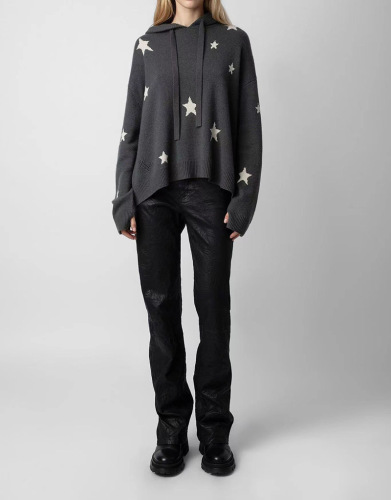 Loose knit hooded sweater