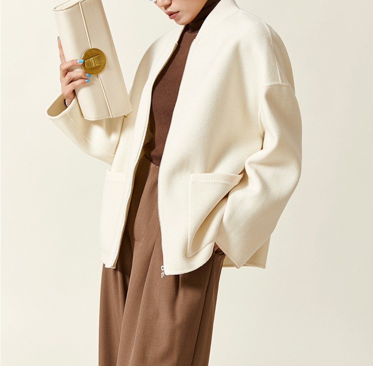 Baseball jersey wool coat jacket