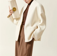 Baseball jersey wool coat jacket