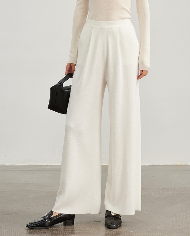Knitted straight leg floor mop pants