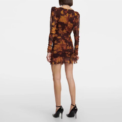 Binding rope printed dress