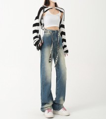 Micro pull straight leg floor mop pants