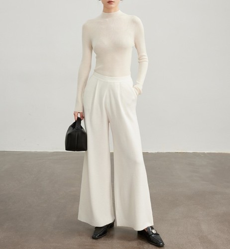 Knitted straight leg floor mop pants