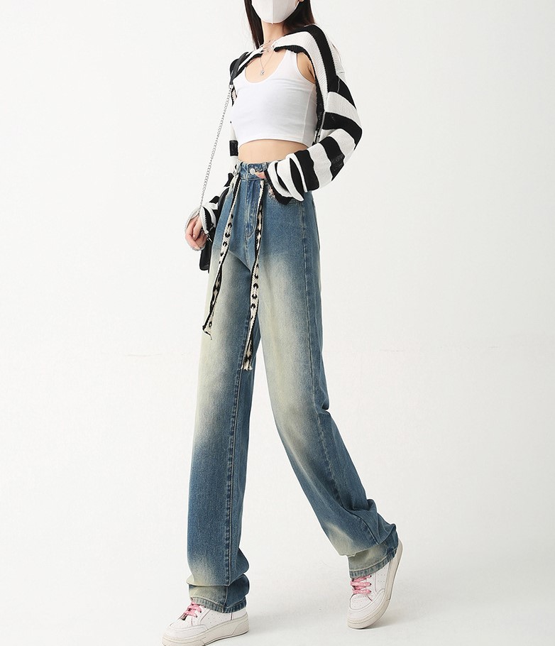 Micro pull straight leg floor mop pants