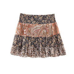 Printed layered skirt
