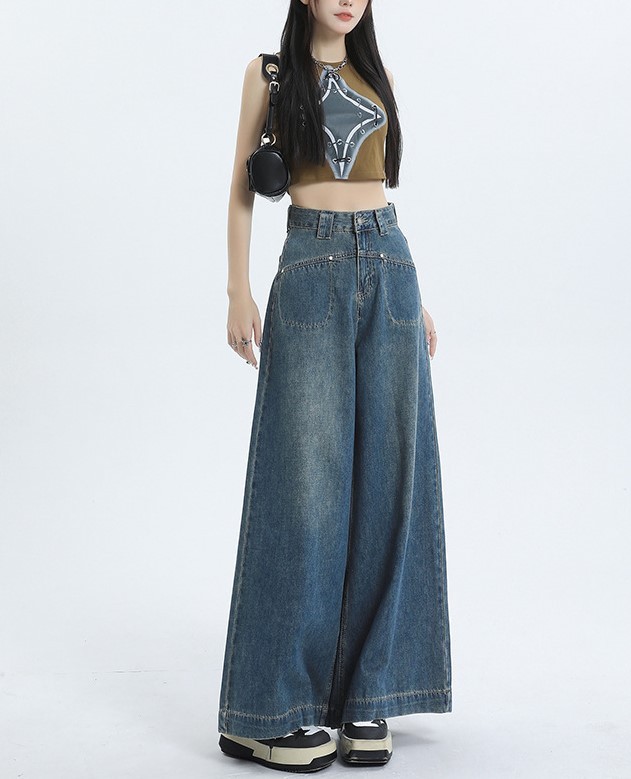 High street straight leg mop pants