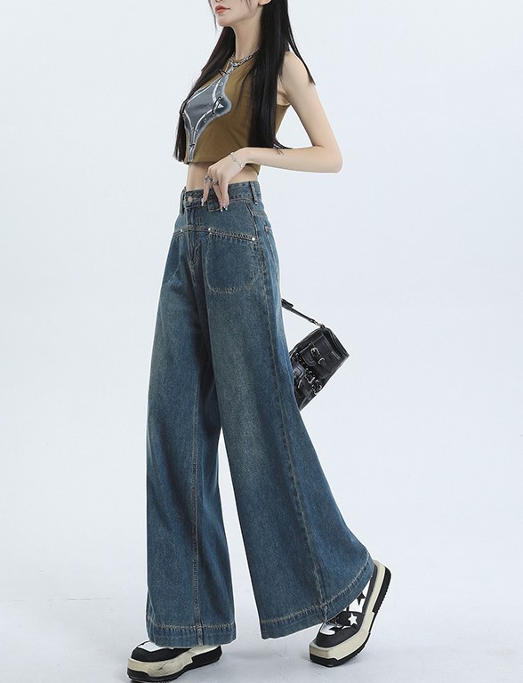 High street straight leg mop pants