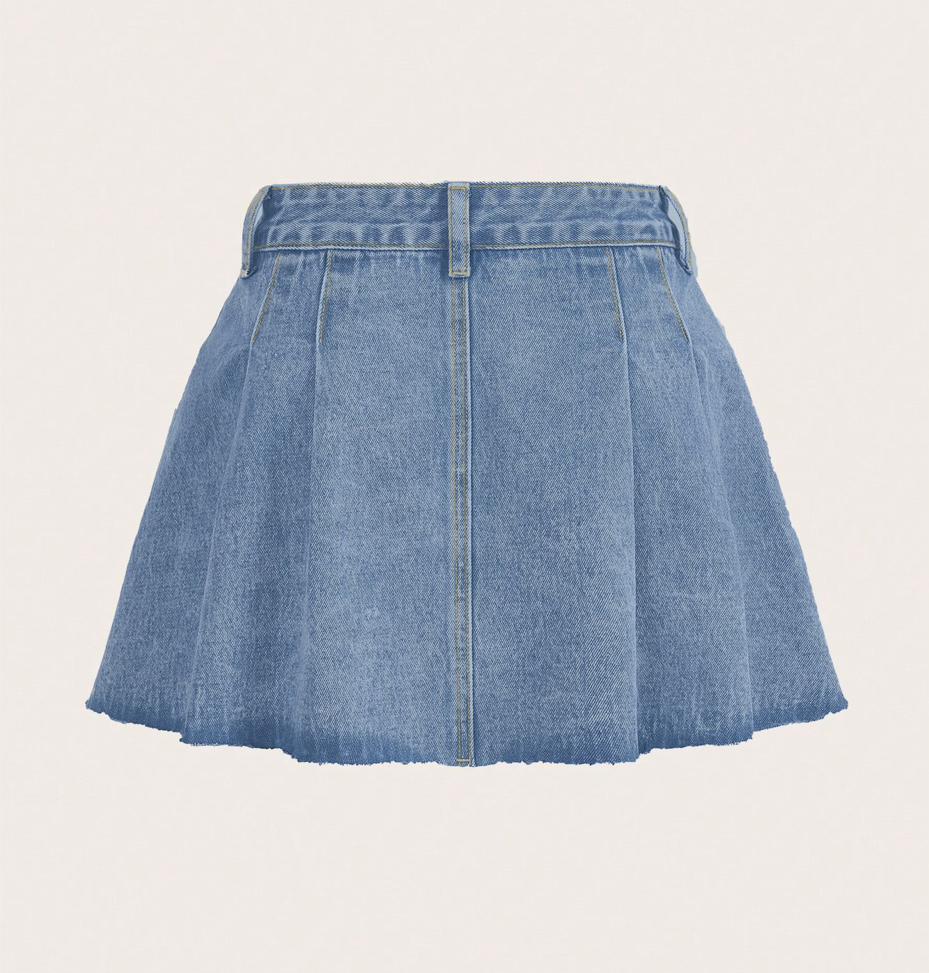 Denim pleated skirt