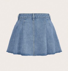 Denim pleated skirt