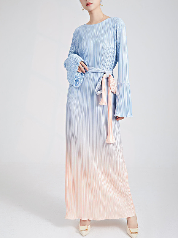 Long sleeved belt dress