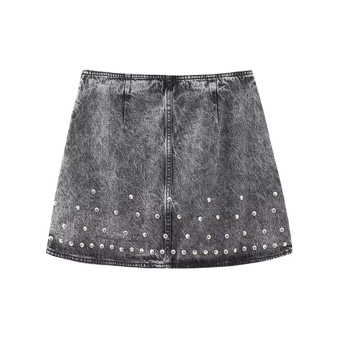 Old denim skirt for women
