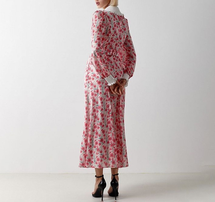 Printed long sleeved dress