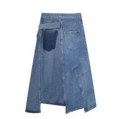 Mid length denim skirt