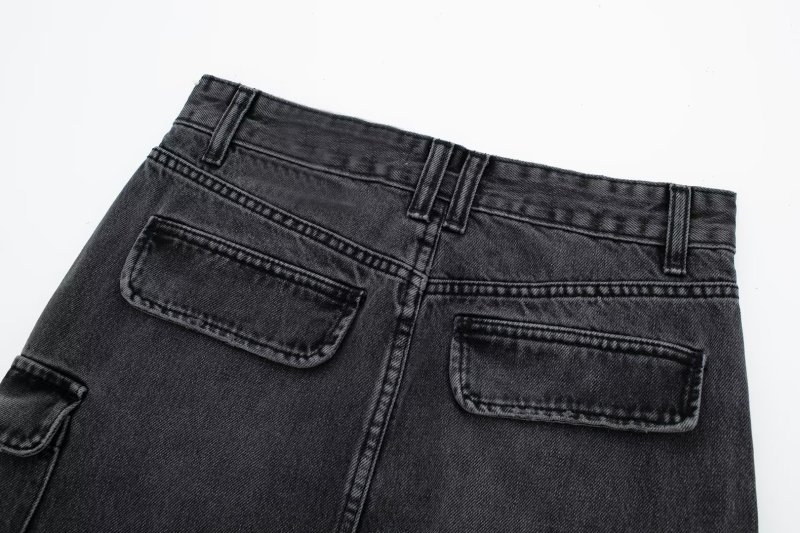 Street fashion workwear denim skirt
