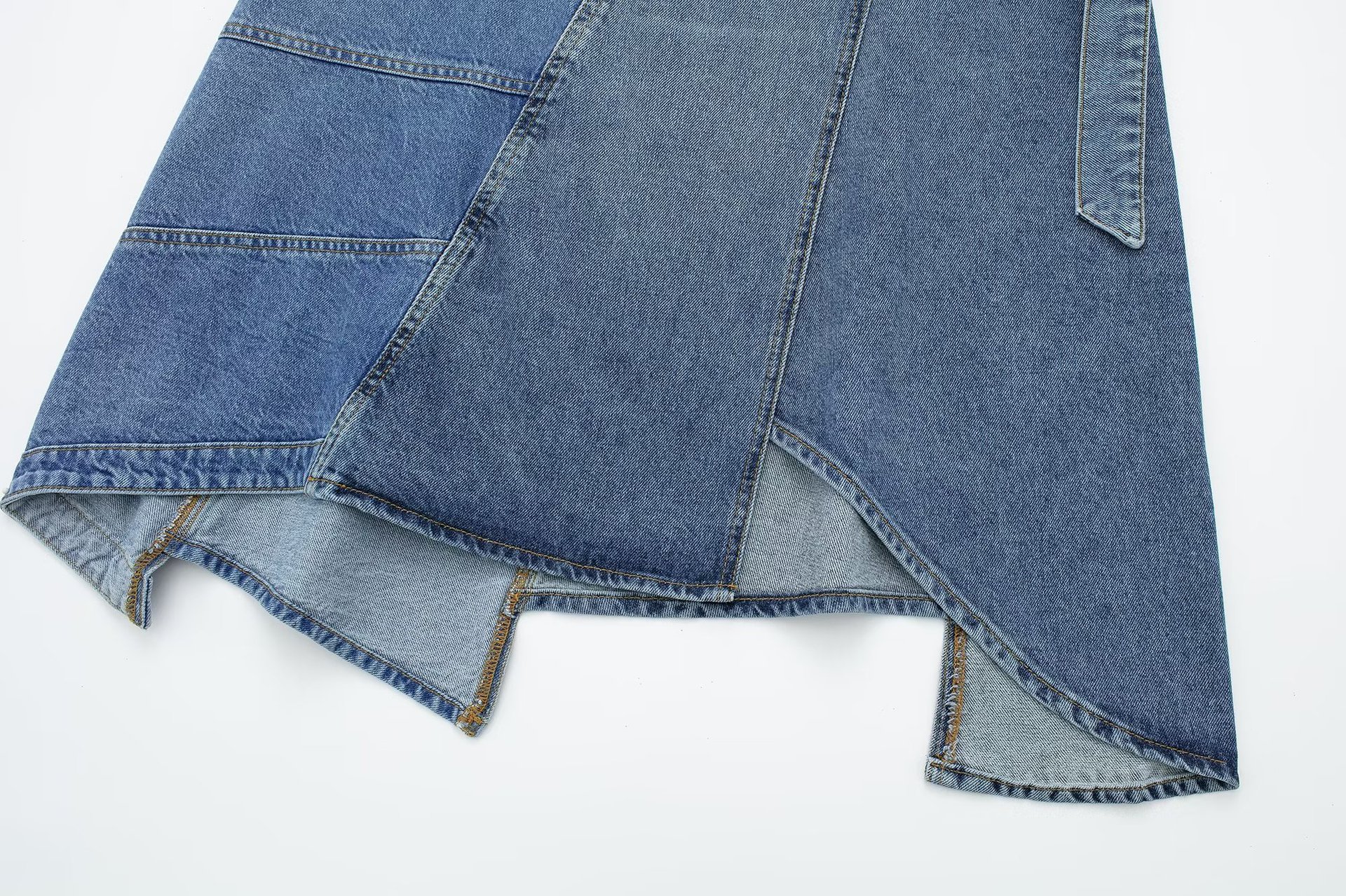 Mid length denim skirt