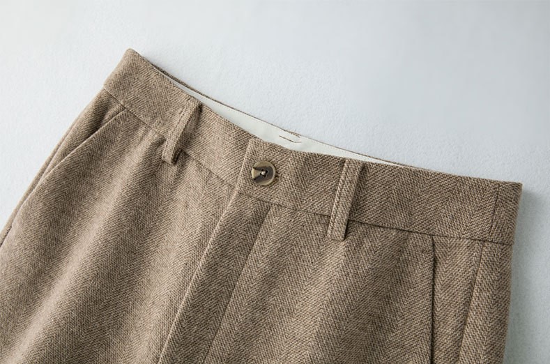 Straight leg woolen pants