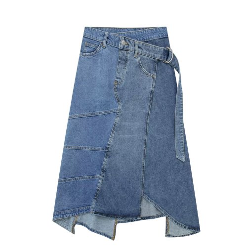 Mid length denim skirt
