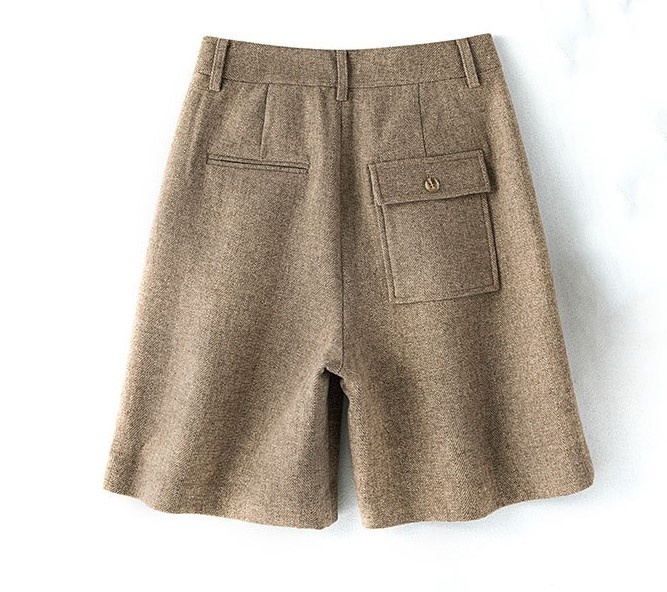 Straight leg woolen pants