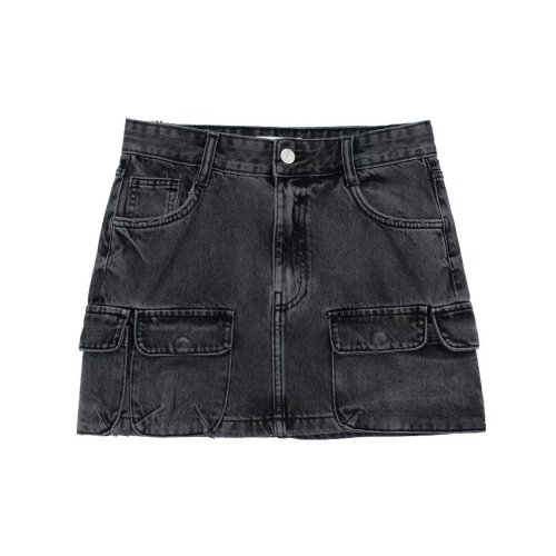 Street fashion workwear denim skirt