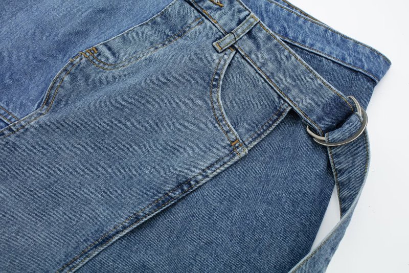 Mid length denim skirt