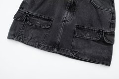 Street fashion workwear denim skirt
