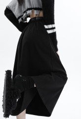 High waisted mid length umbrella skirt