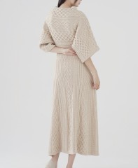 Knitted buttocks sweater long skirt