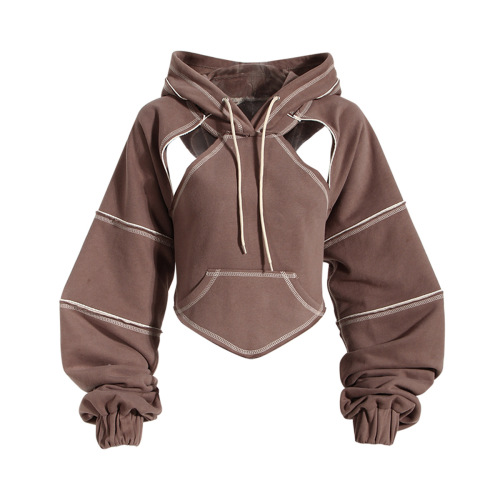 Short hooded hoodie for women