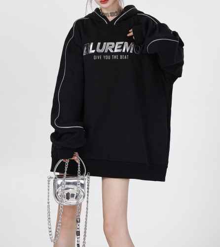 Dark style high street hooded trendy sweatshirt