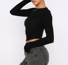 Solid color bottom shirt for women