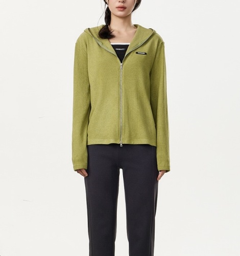 Hooded double zippered jacket for women