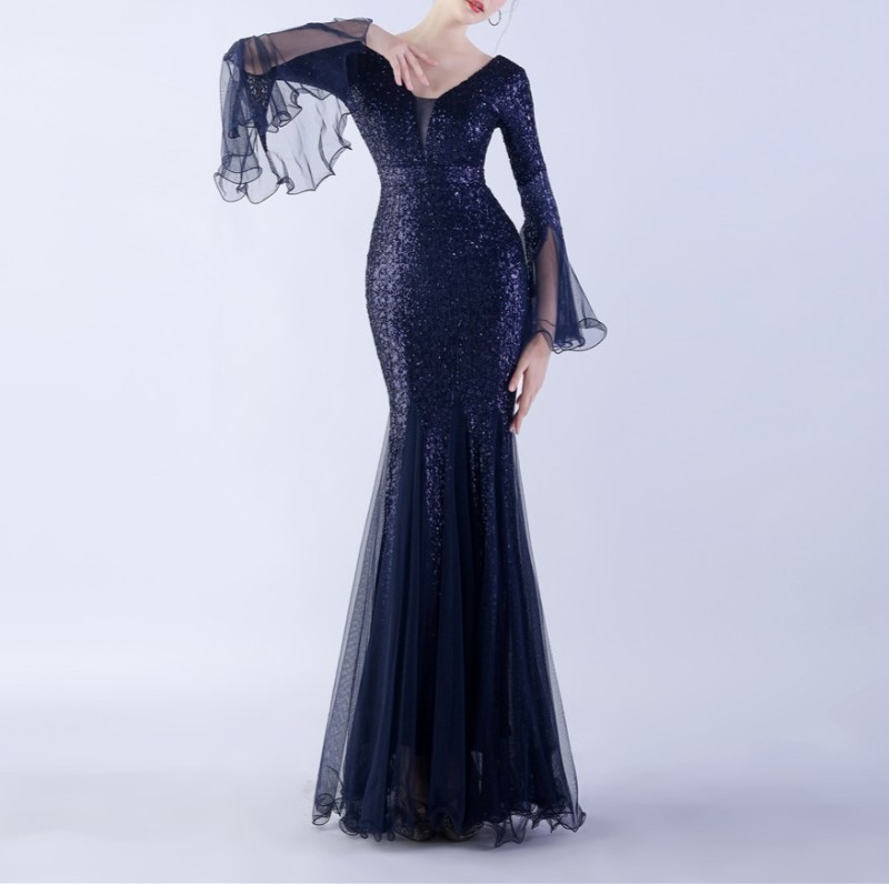 Fish Silk Wave Edge Mesh Wedding Dress