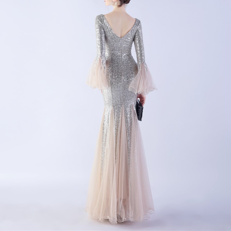 Fish Silk Wave Edge Mesh Wedding Dress