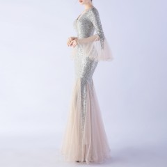 Fish Silk Wave Edge Mesh Wedding Dress